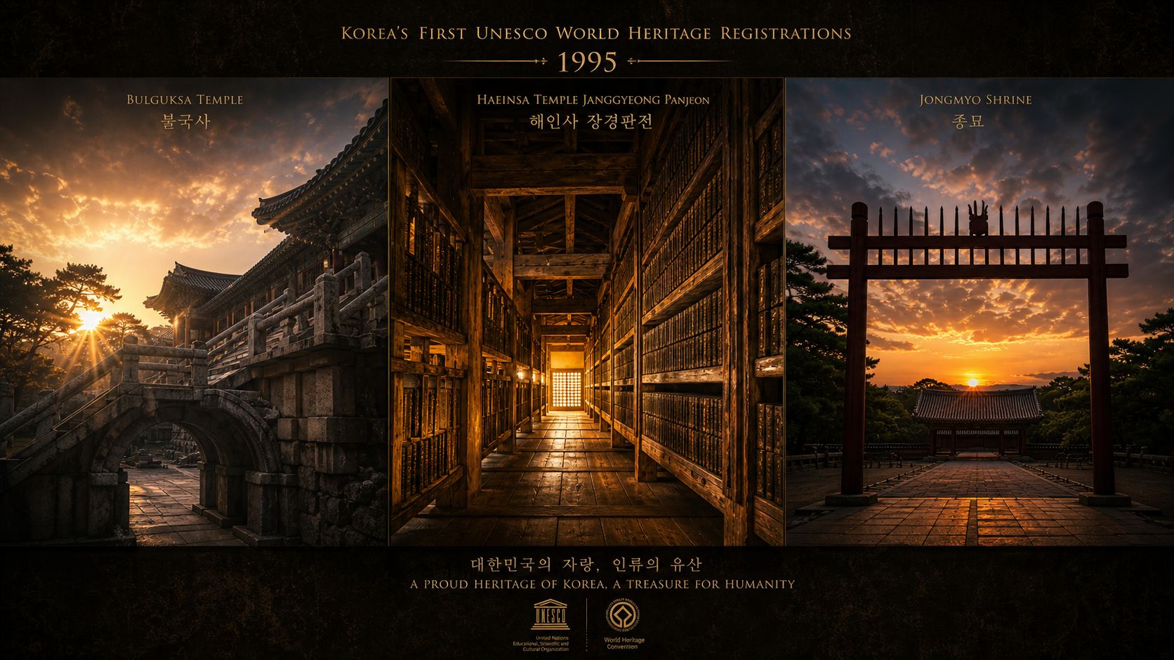1995년 처음 등재된 한국의 유네스코 세계유산